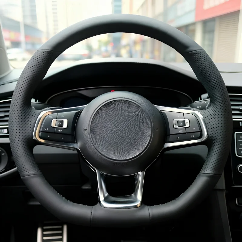 Für 19-20 Volkswagen TeramontX Handgenähtes Auto-Lenkrad, atmungsaktiv; verschleißfest; rutschfestes, vollflächiges Modifikationsdesign