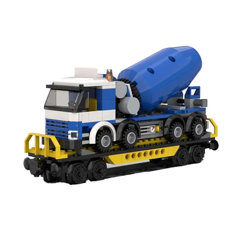 Cement Mixer Transport Engineering Vehicle Series Model DIY Car MOC Building Blocks Technology Bricks Creative Toys Xmas Gifts