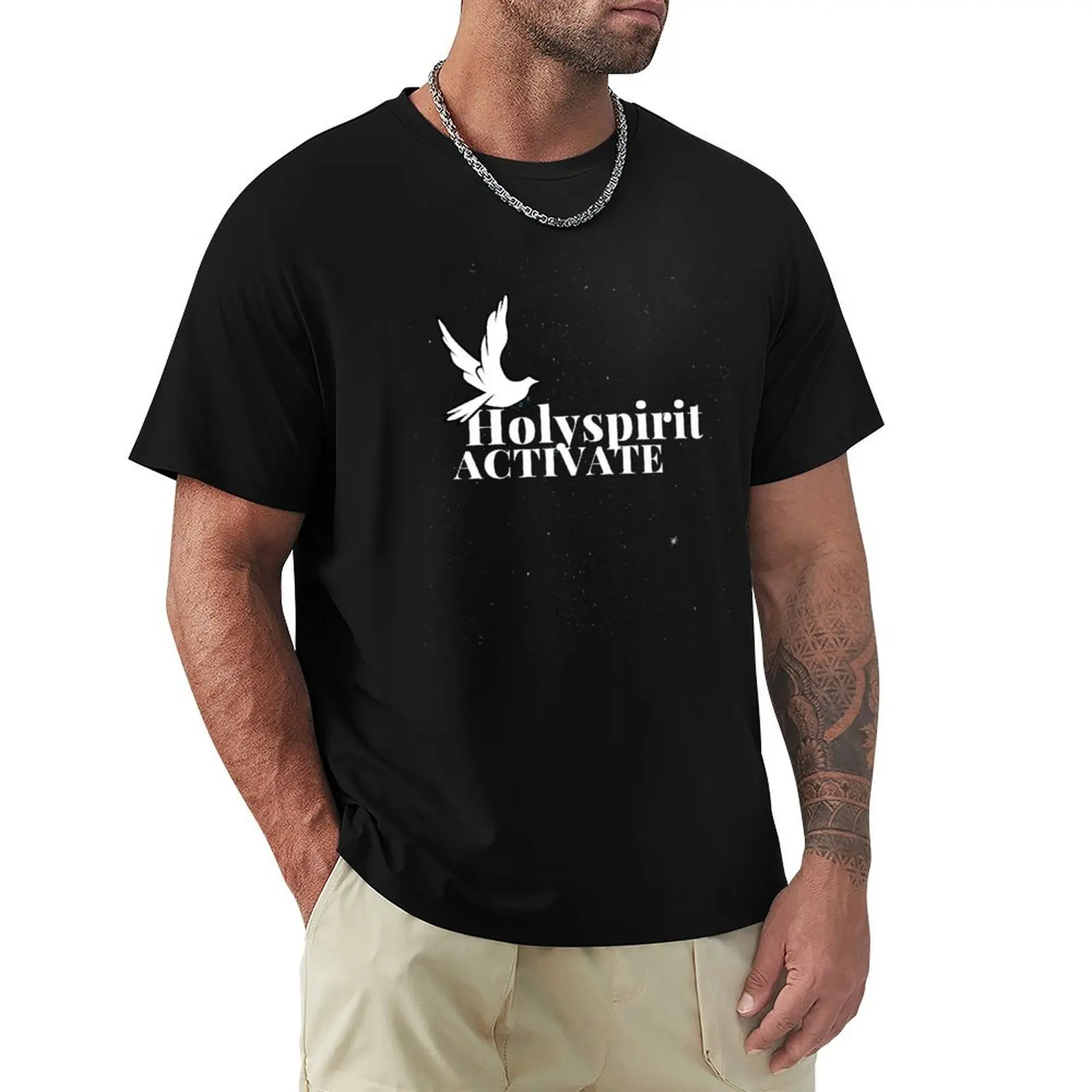 

holy spirit activate T-Shirt Summer Print Short Sleeve Tee