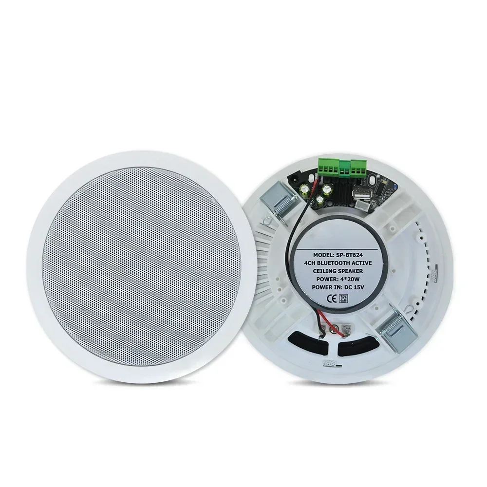 6 Inch 20W Bluetooth Ceiling Speaker audience Stereo Built-in Class D Digital Amplifier Home Theater System for Indoor Office