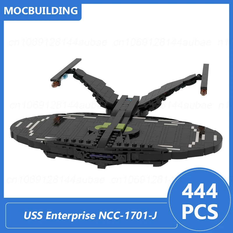 

USS Enterprise NCC-1701-J 1:11700 Scale Model Moc Building Blocks Diy Assemble Bricks Space Creative Display Toys Gifts 444PCS