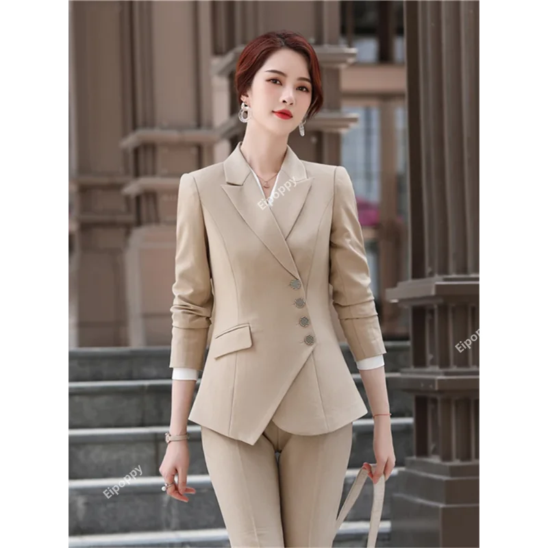 2024 New Women Fashion Blazer Female Suit Long Sleeve Single Button Jackets Elegant Slim Stylish Office Wear Coats