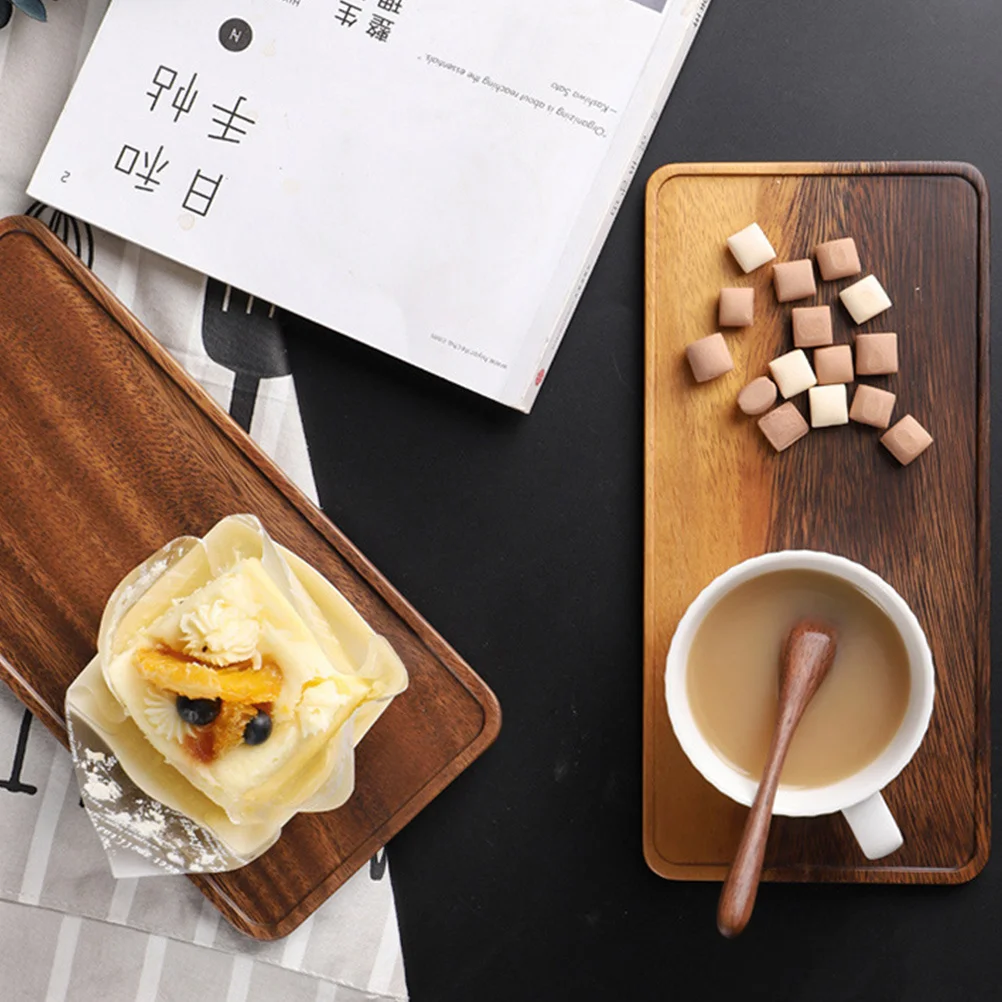 

Wooden Tray Large Light Brown Food Dessert Fruits Plate Storage Tray for Home Store Easy Clean Smooth Texture