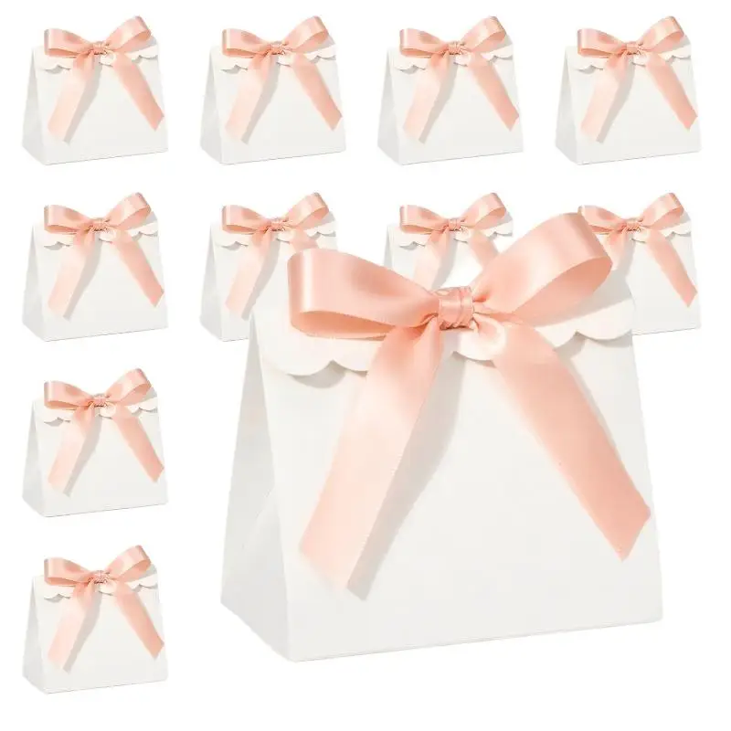 5 Stück, exquisite Schleifendekoration, kompakte, leichte Papierbeutel für Süßigkeiten, dekorative Aufbewahrungsbox für Geburtstagsfeiern, kleine Geschenke zum Ausdruck von Dankbarkeit. – Detail 5