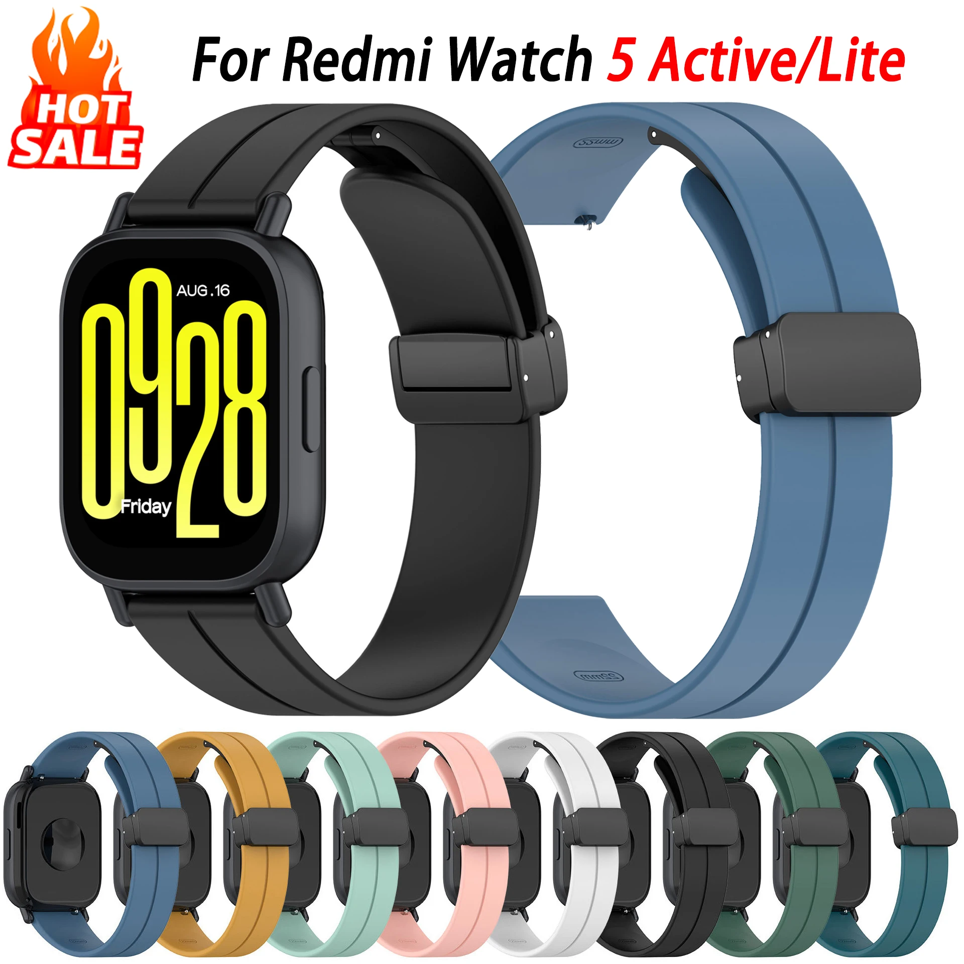 

Magnetic Strap for Redmi Watch 5 Active/Redmi Watch 5 Lite Breathe Correa Replacement Sports Silicone 22mm Wristband Bracelet