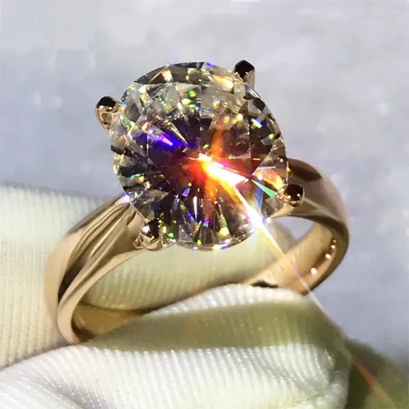 

Solid Au585 14K Yellow Gold Ring 1 2 3 4 5 Carat D VVS1 Moissanite Diamonds Oval Shape Wedding Party Engagement birthday Annive