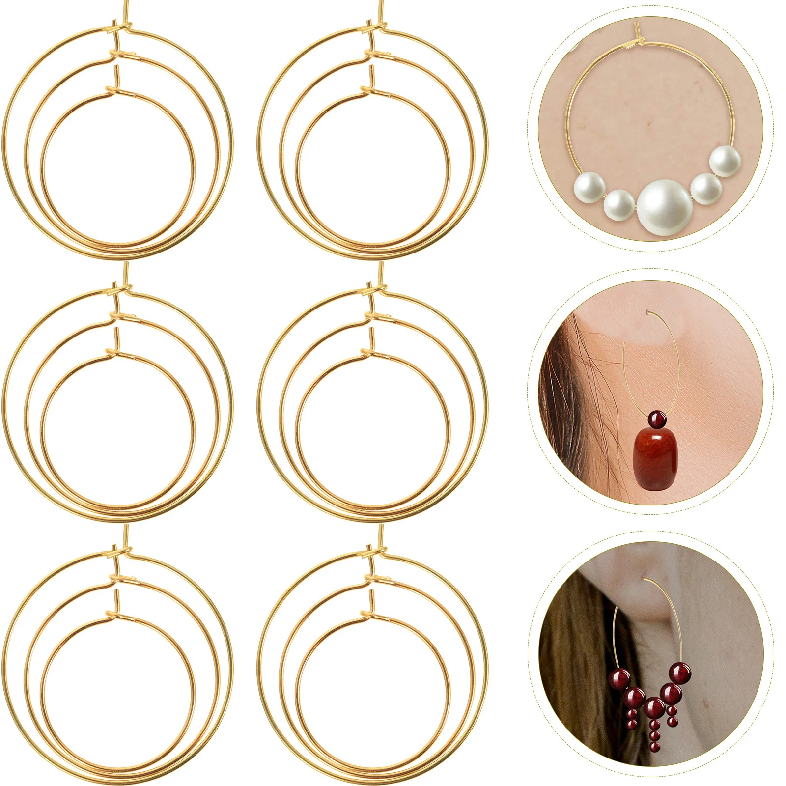 150pcs Earring Components Diy Metal Hoops Mixed Sizes For Jewelry Making Supplies Craft Beading Charms Round Pendant Frames
