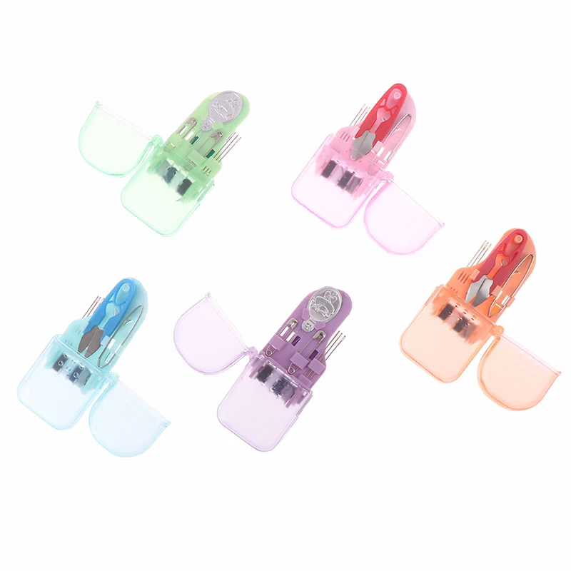 1Set Mini Portable Travel Sewing Kit Home Sewing Thread Needle Embroidery Stitching Thimble Storage Box Handwork DIY Craft