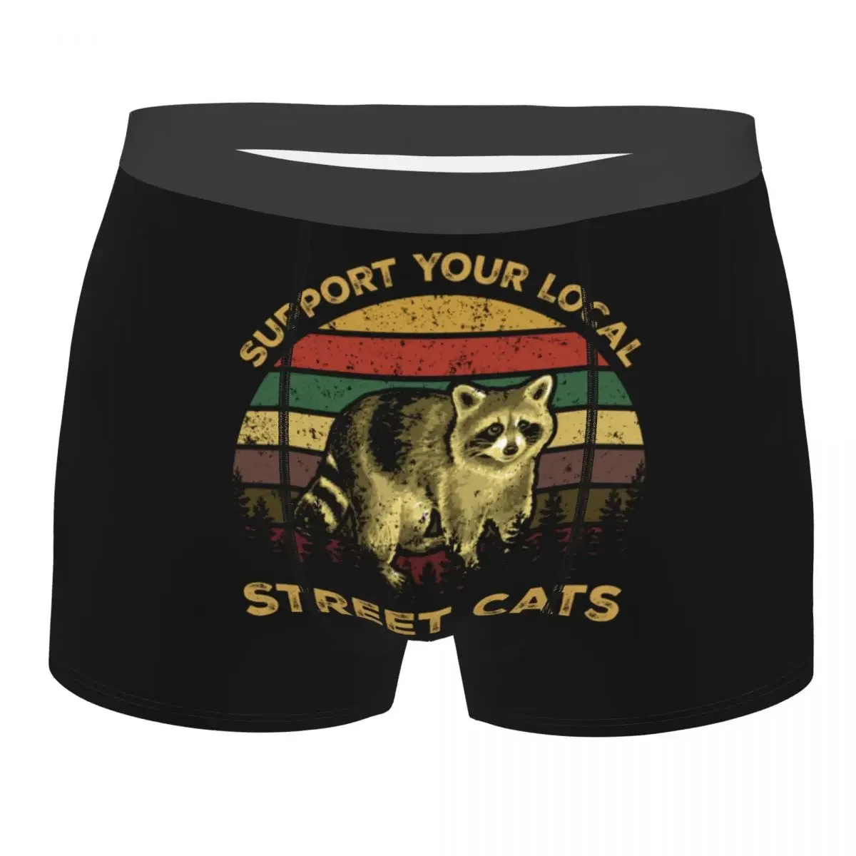 Custom Support Your Local Street Cats Raccoon Boxers Shorts Panties Male Underpants Breathable Racoon Panda Briefs Underwear