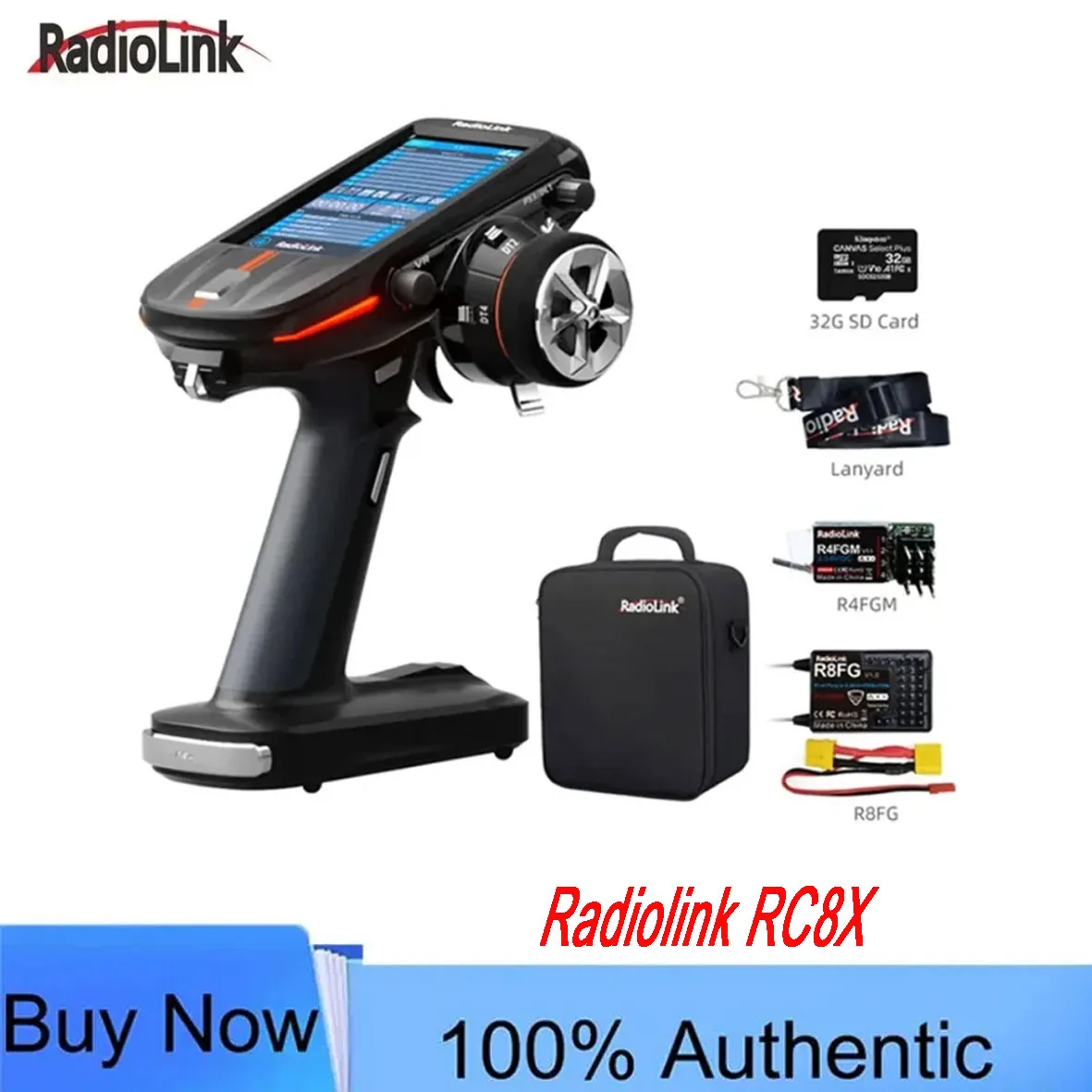 Radiolink RC8X 2.4G 8CH 4.3inch LCD Touch Screen Transmitter Compatible with TBS CRSF R8FG R4FGM Receiver for RC Car Boat Robot