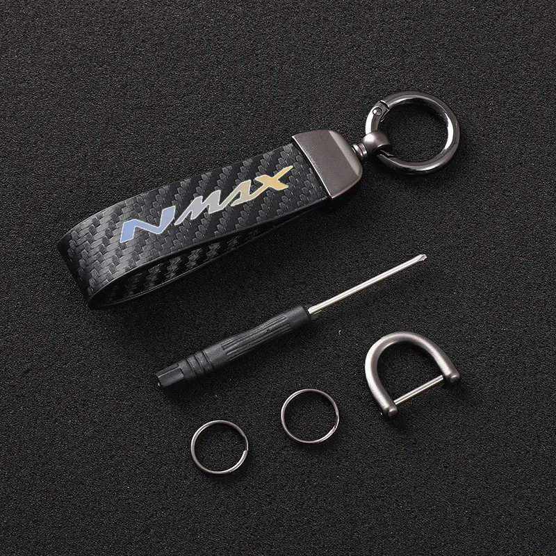 New fashion motorcycle carbon fiber leather rope Keychain key ring For YAMAHA NMAX 155 N-MAX155 N-MAX 155 NMAX 125 N-MAX 150