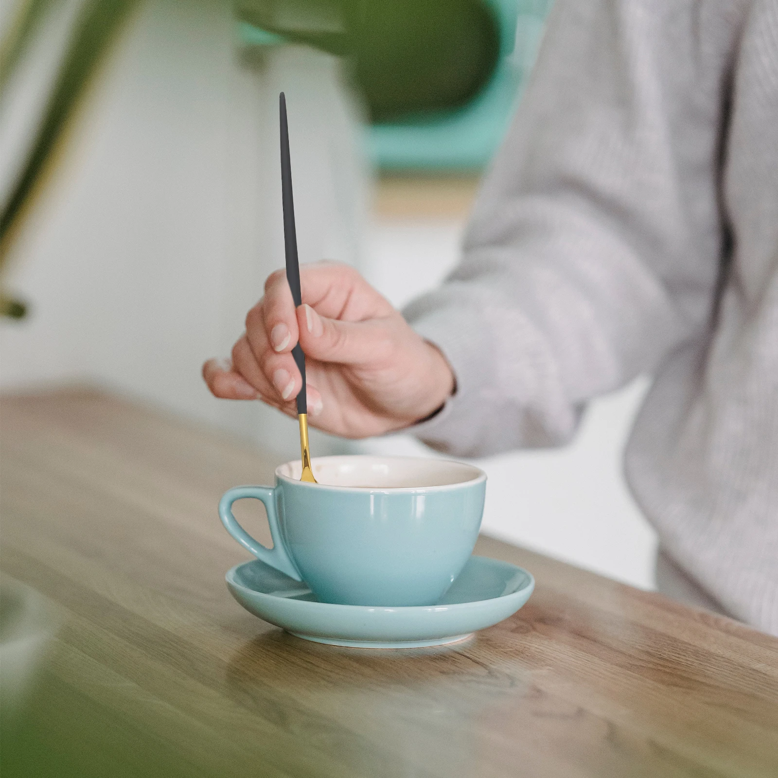 

Stainless Steel Mixing Spoon Long H Coffee Tea Ice Cream Dessert Spoons Home Bar Hotel Use Easy Wash Gift Kitchen Bar