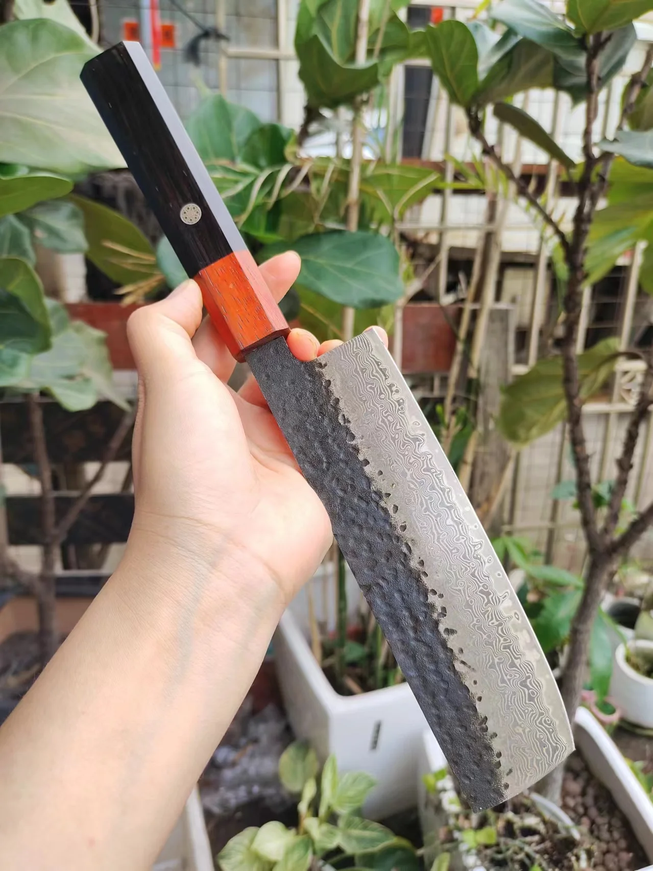 

6.7 Nakiri Knife Damascus Steel VG-10 Blade Wood Handle Sharp Chef Cleaver Slicing Handmade Forged Kitchen Knives Cooking Tools