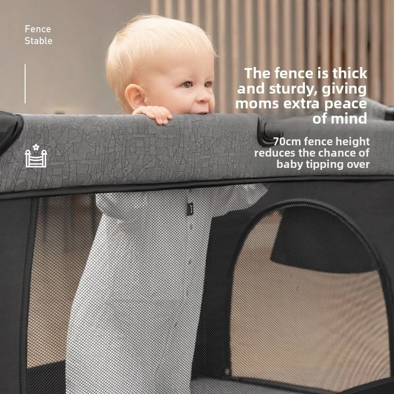 سرير أطفال قابل للطي مع طاولة حفاضات، سرير ربط لحديثي الولادة متعدد الوظائف، سرير هزاز، منتجات العناية بالرضع