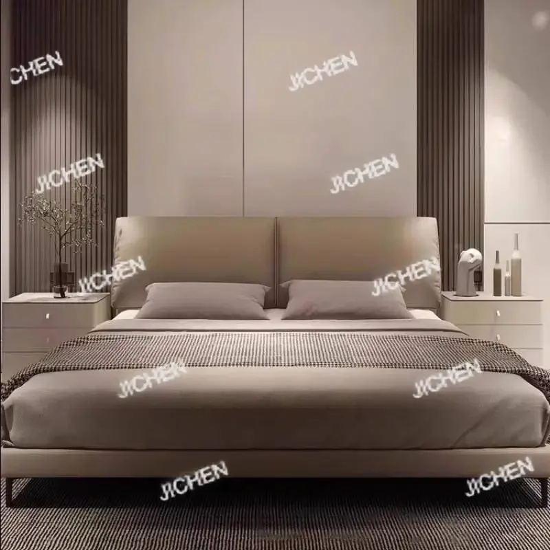 

HS Уникальное серое украшение двуспальной кровати, минималистичный современный гибкий каркас двуспальной кровати, деревянная походная Cama, супружеская мебель для Ho