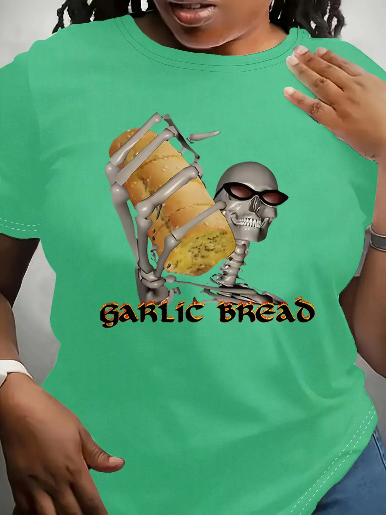 พลัสขนาดโครงกระดูกขนมปังกระเทียมธีมเครื่องแต่งกายแฟชั่นสุดเก๋