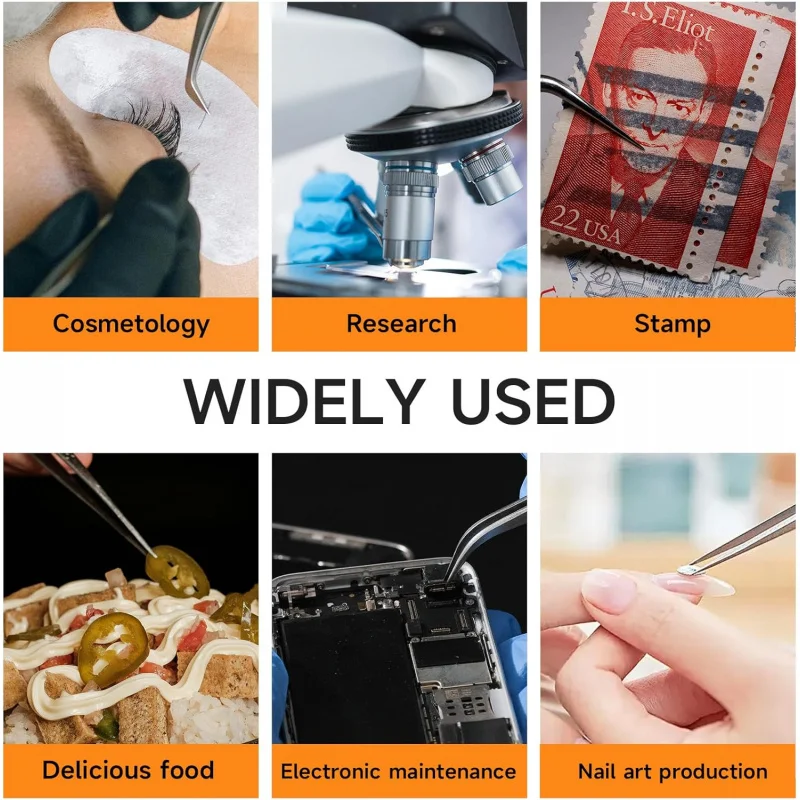 ملاقط من الفولاذ المقاوم للصدأ، ملاقط منقار النسر، مجوهرات، هواية، صناعية، إلكترونية