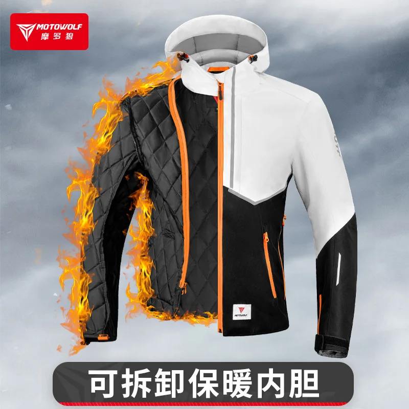 Winter Motorcycle Riding Jacket Windproof Warm Motorcycle Jacket Reflective Anti Fall Motocross Jacket CE Protective Gear