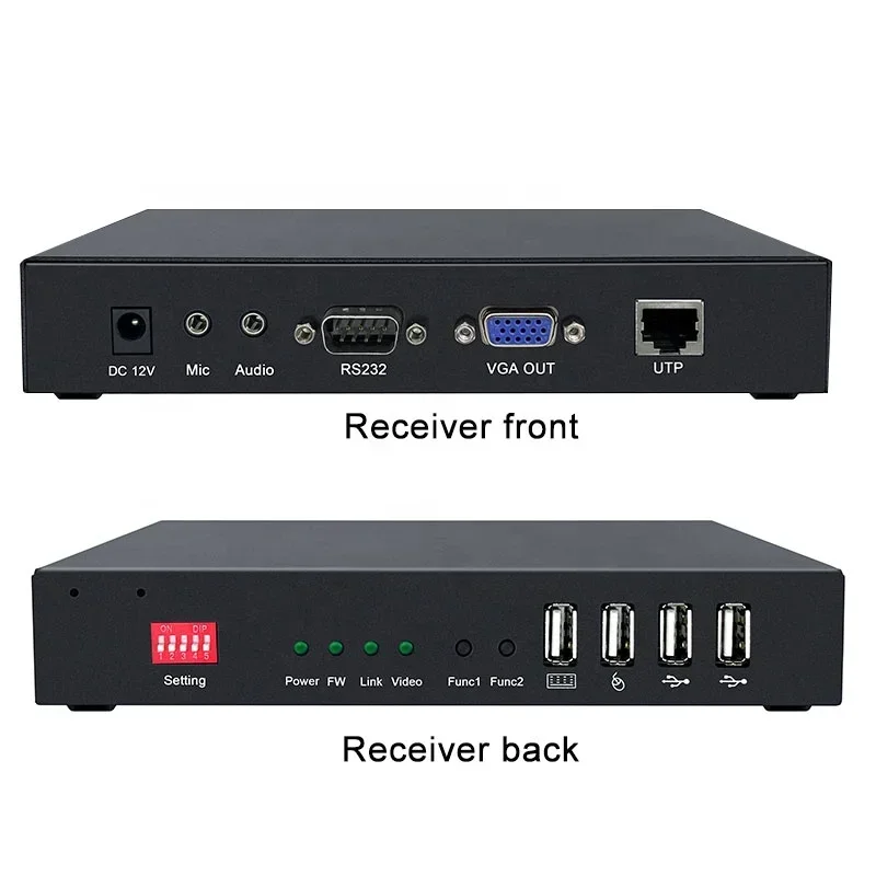 VGA KVM Extender over Cat5e/6/7 Cable Extender 150m with USB2.0 Audio RS232