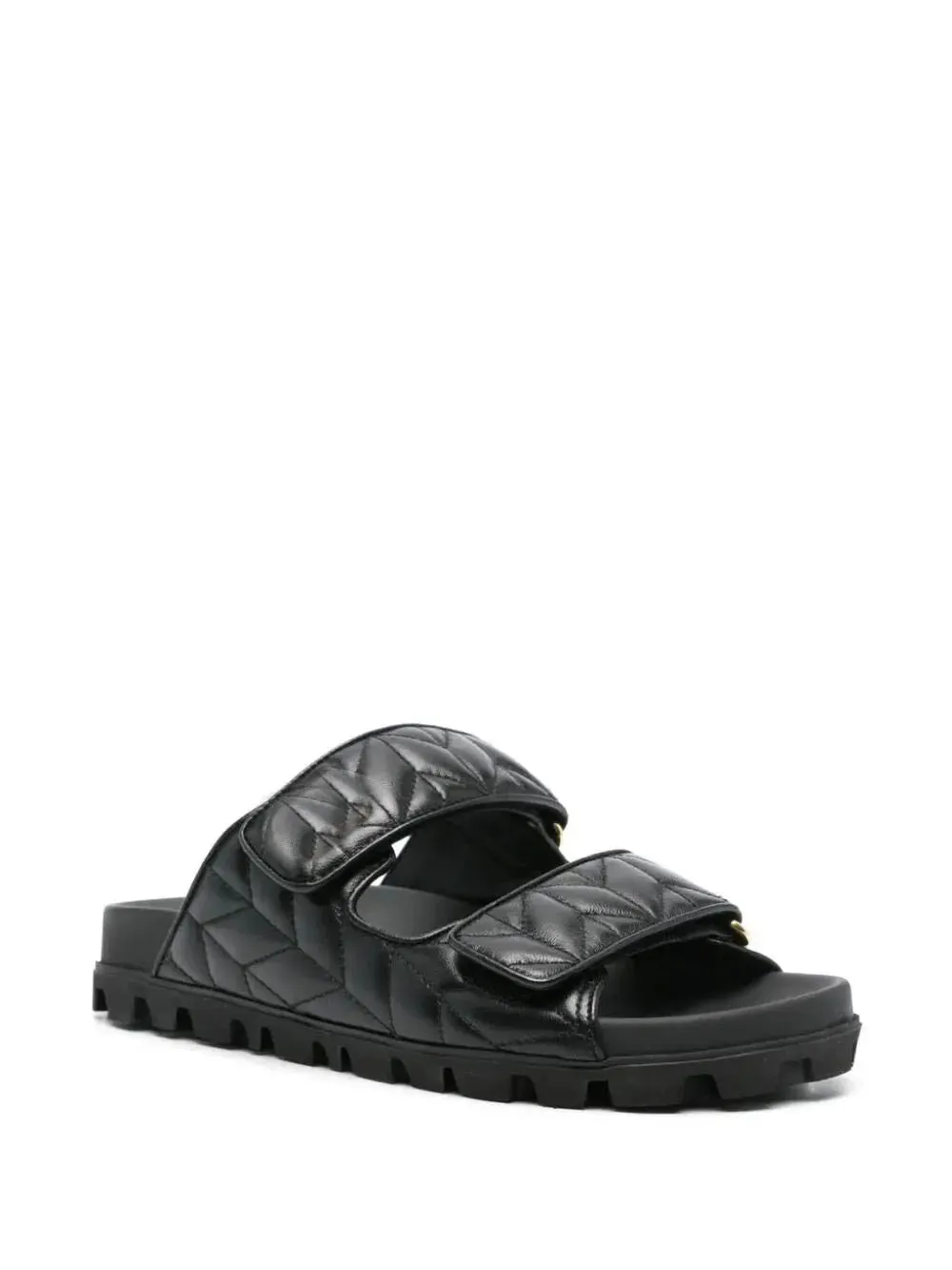 Women\'s Quilted Leather Sandals Black