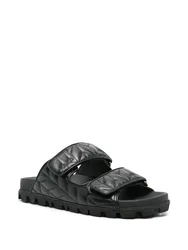 Women's Quilted Leather Sandals Black