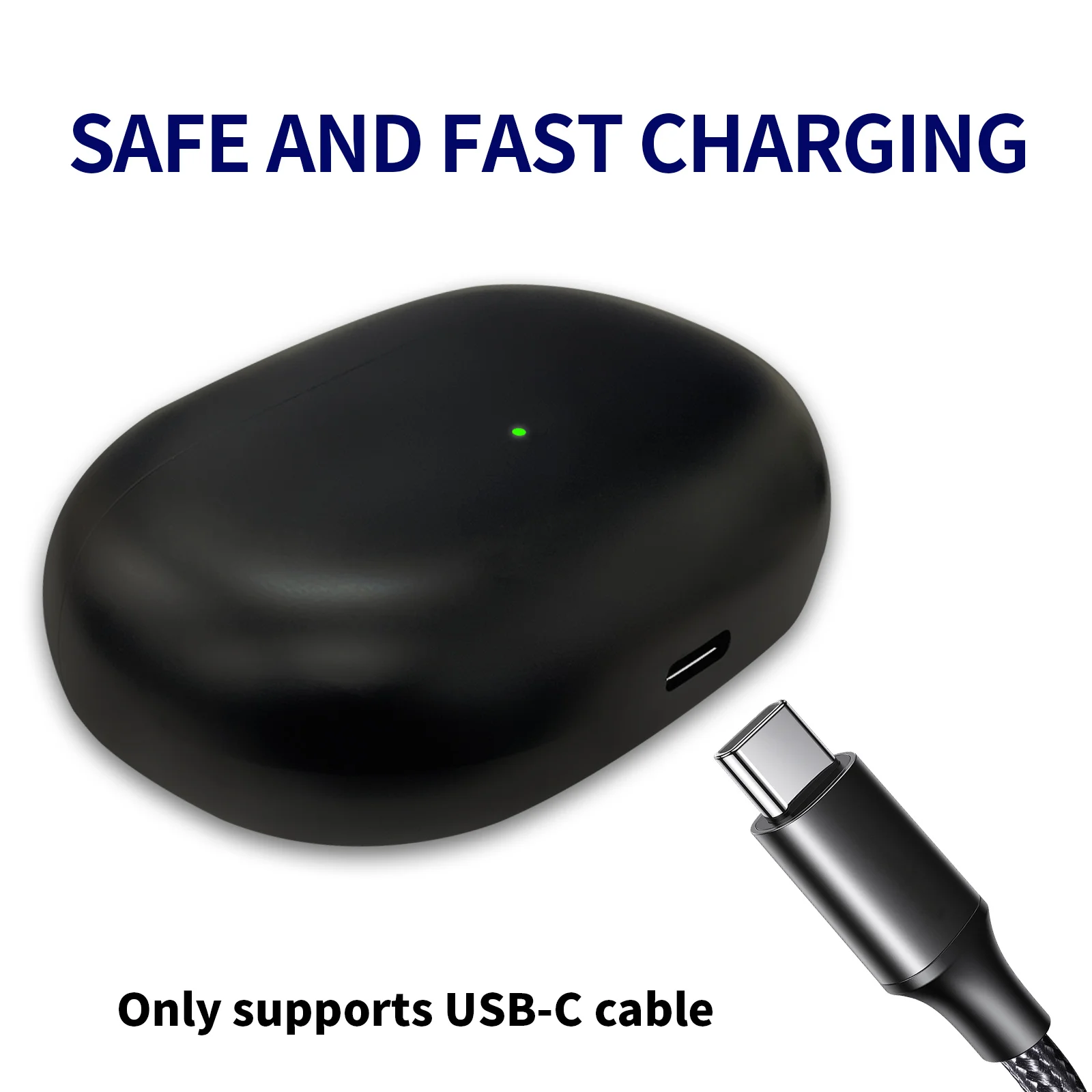 من النوع C 660mAh استبدال Beats Solo Buds شحن العلبة مع صندوق الشحن اللاسلكي Bluetooth Charger Box Bin USB-C بطارية حصرية طويلة المدى وكبيرة للسياحة في الهواء الطلق