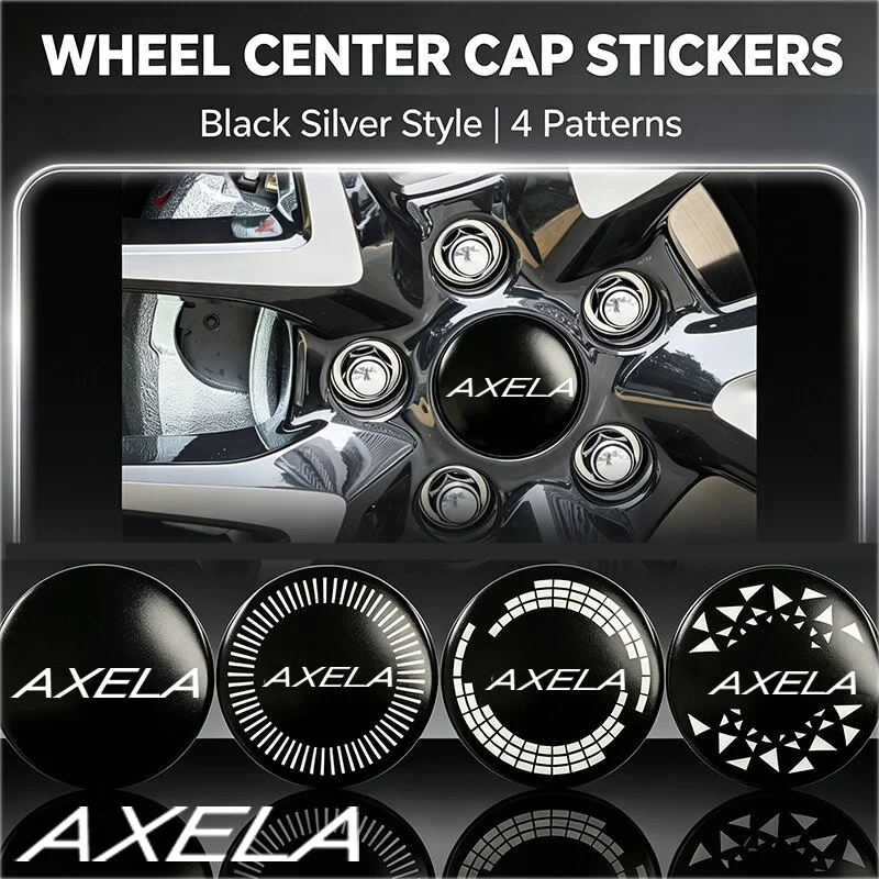 4pcs 56/60/65mm Alloy Car Wheel Hub Center Stickers for Mazda AXELA Logo ATENZA CX-3 CX-4 CX-5 CX-9 CX-30 MPS MX-5 RX-7 Skyactiv