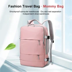 Multifunctional Travel Backpacks Waterproof Stylish Casual Daypack Bags With Luggage Strap and USB Charging Port Backpack