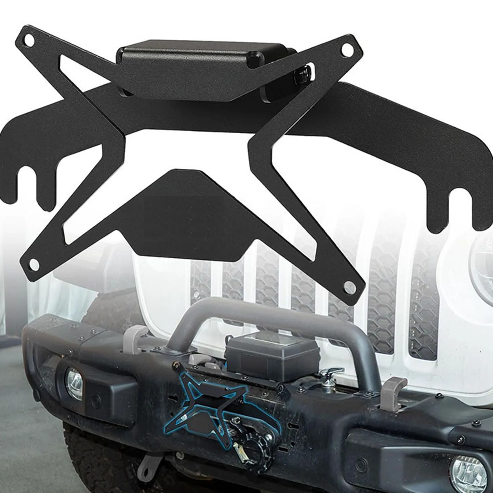 10in Hawse Fairlead Flip Up Winch License Plate Mount Universal Front License Plate Holder for Pickup Truck Off Road RV