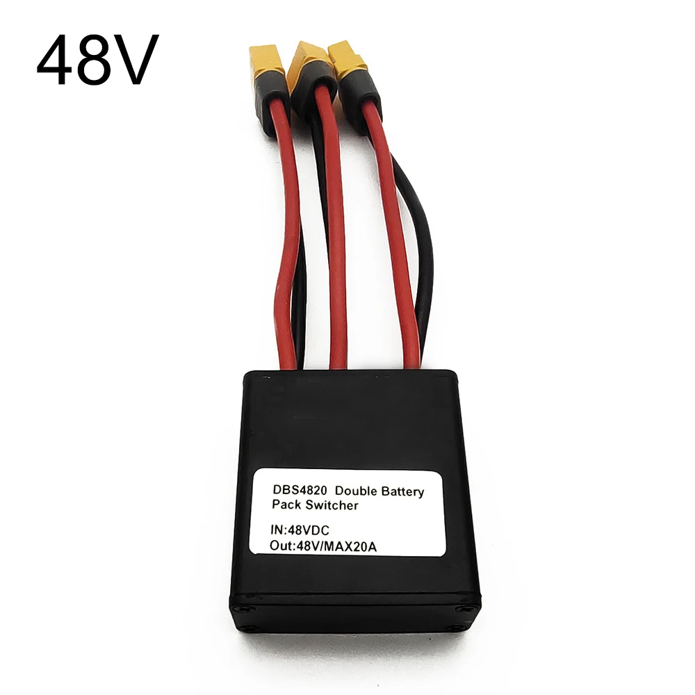 36/48V Ebike Double Battery Discharge Converter 20A for 20V-72V(Max) E-bike Motor Lithium Battery Adapter Switcher Pack Balancer