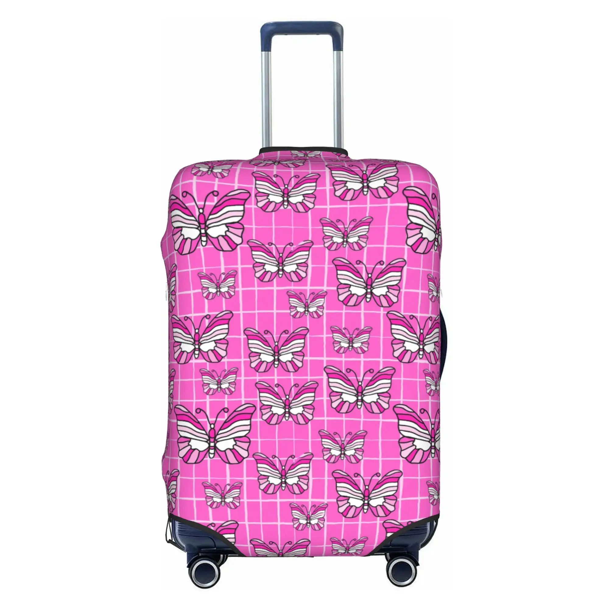 Fashion Checkered Plaid Colourful Square Butterfly  Luggage Cover Protector Dust Proof  Travel Suitcase Covers