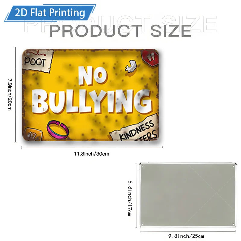 [2D FLAT] 1 قطعة علامة معدنية، 8 × 12 بوصة لافتة معدنية غير منتفخة 2D طباعة مسطحة ديكور