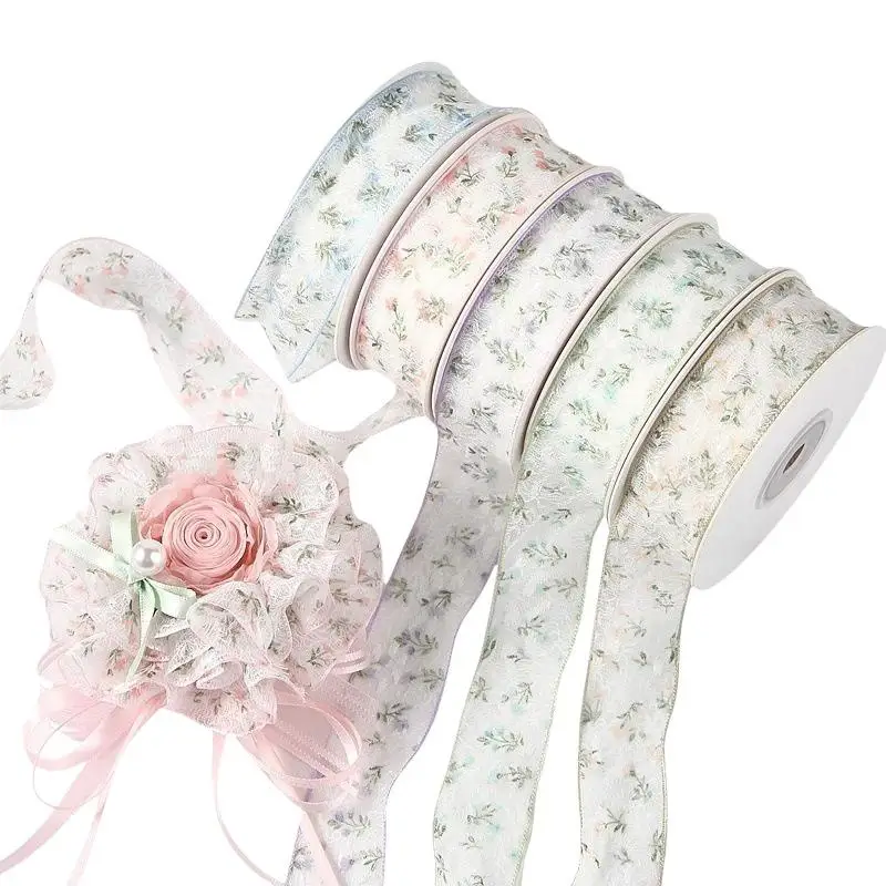 2,5cm/4cm 10 Yards Zierliche Blumen-Fischernetz-Spitzenborte für Kuchen, Blumensträuße, Geschenkverpackungen und handgemachte Haarschleifen – Detail 6