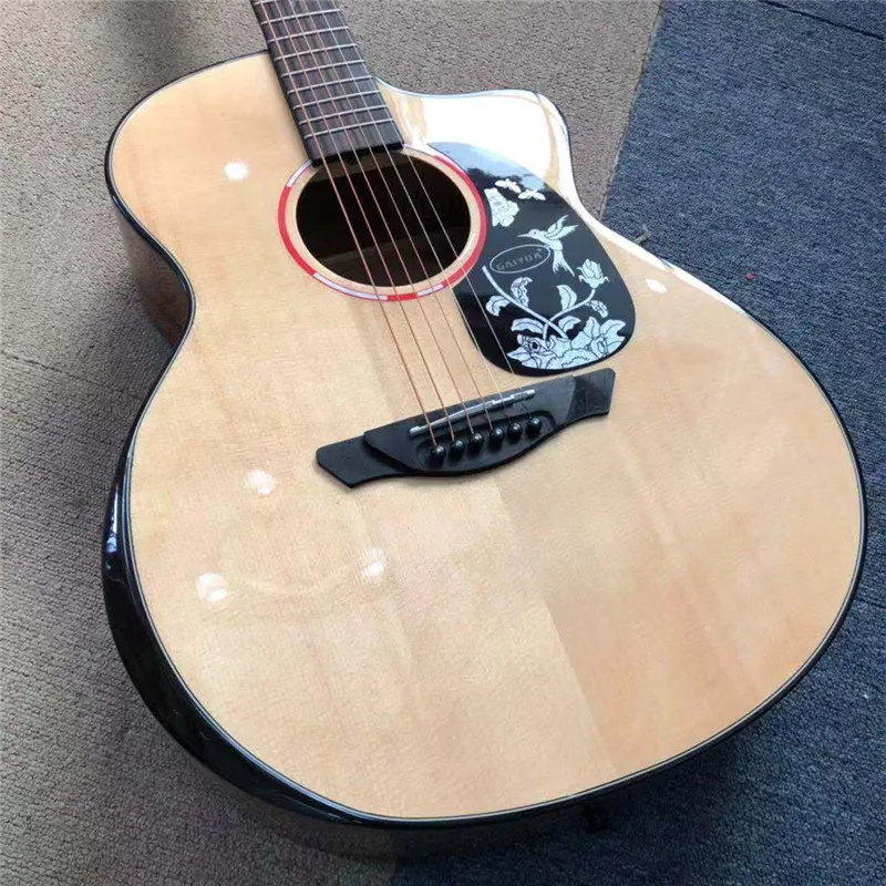 41 Inch New Single Board Acoustic Guitar Hand Guard Spruce Face Single Electric Box Folk Guitar Wholesale