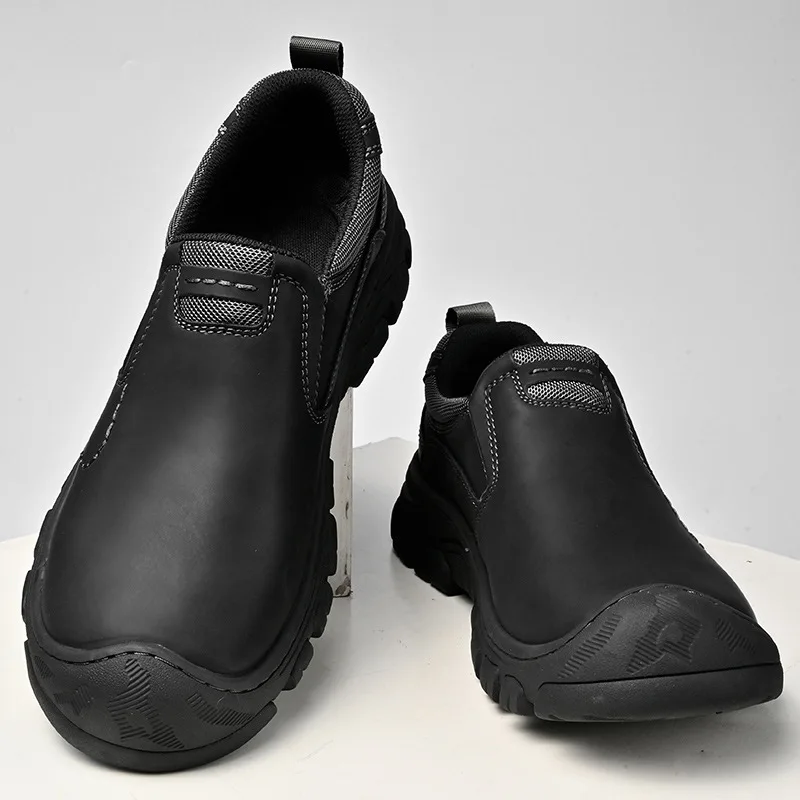 Mens High Quality Sneakers Men's Leather Stylish Loafers Non Slip Men's Driving Flats Outdoor Slip on Male Casual Shoes 2026 New