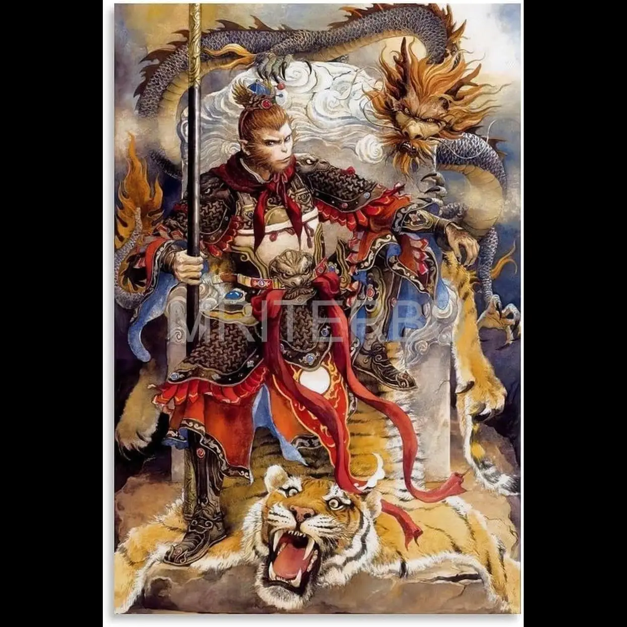 MRITERBU Sun Wukong Monkey King Art Poster Set   Canvas Prints for Living Room  Bedroom Wall Decor  xinch xcm