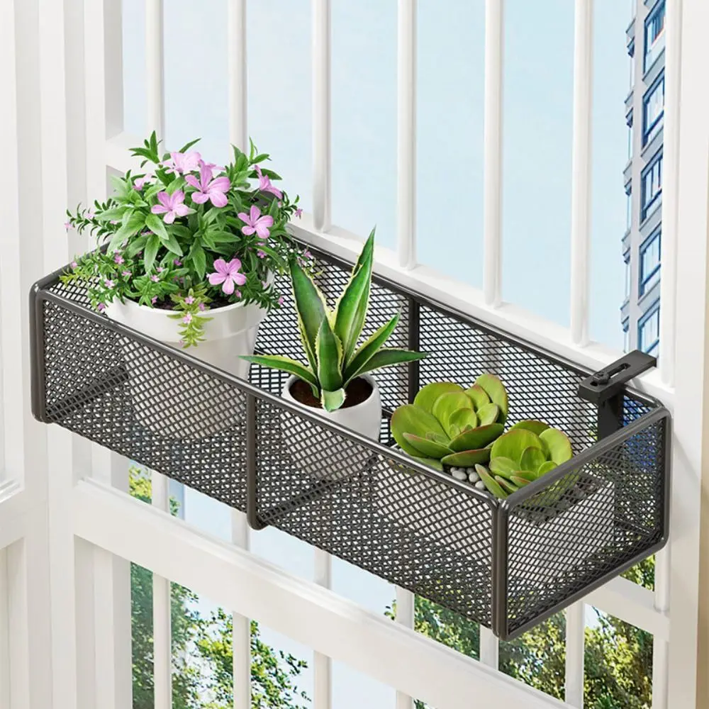 High Quality Iron Art Flower Pot Stand Hanging Design Multi-purpose Flower Pot Organizer Balcony Storage Rack Window Sill