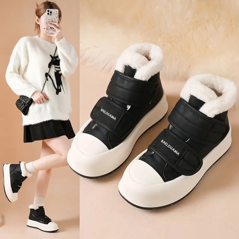 

Winter Women's Platform Snow Boots Fashion Thick-soled Fleece-lined Cotton Shoes for Woman Comfort Warm High-top Boots for Women
