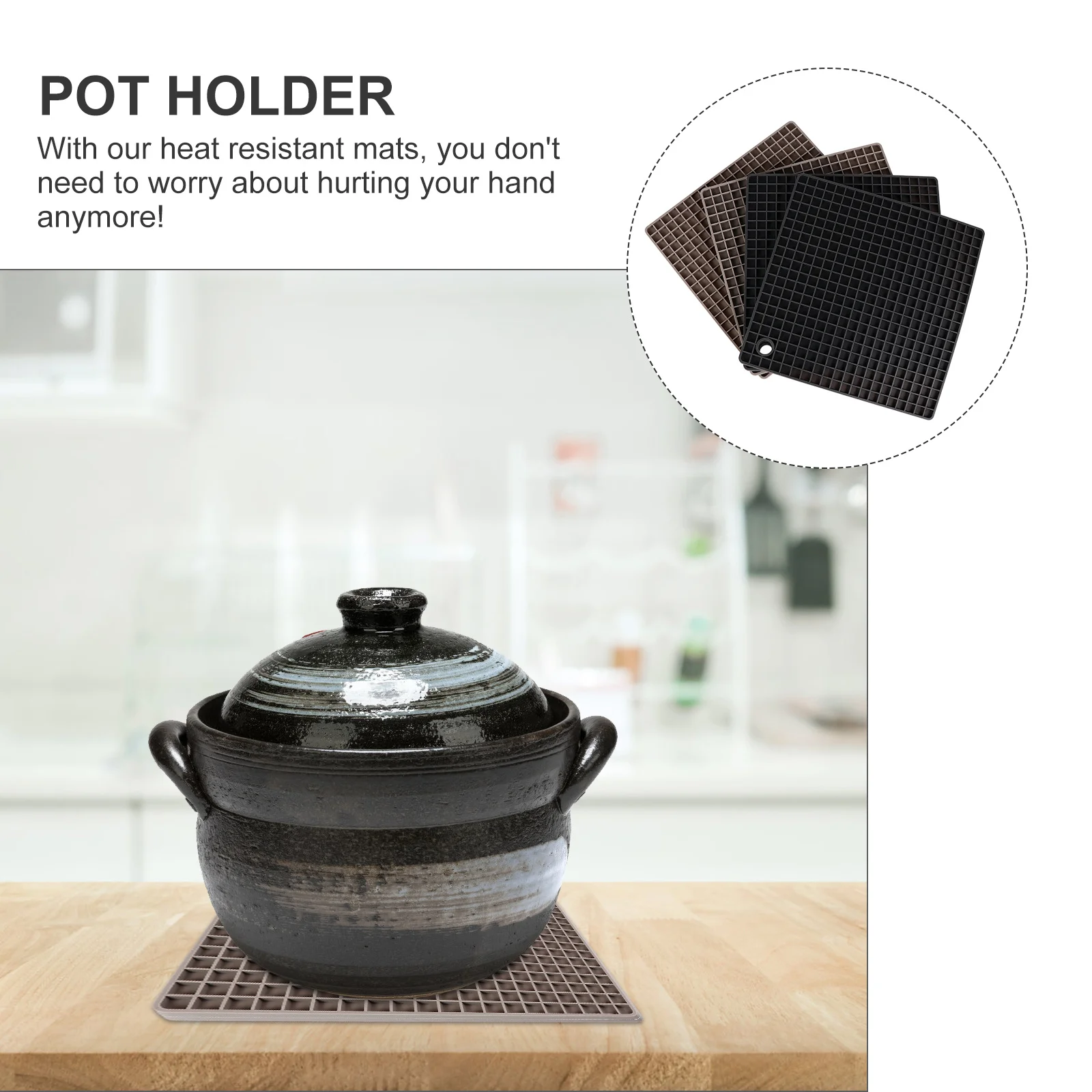 

4Pcs Heat Insulation Silicone Pot Holder Placemat for Kitchen Hot Pots and Dishes Placemat Dining Mat Pod Mat Hot Pads