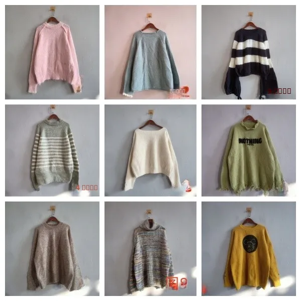 

Весенне-осенний свободный свитер с длинными рукавами для женщин, повседневный, разноцветный, с круглым вырезом, вязаный, для девушек, модный, эксклюзивно онлайн