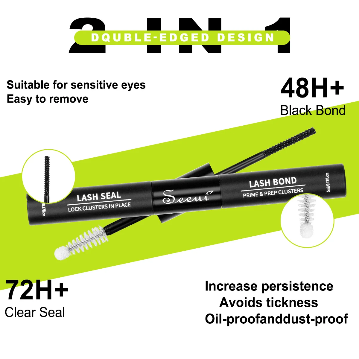 Wimpernbüschel-Set, Einzelne Wimpernbüschel-Verlängerungen, Wispy-Wimpern mit Wimpernkleber und Versiegelungsmittel sowie Pinzetten, Mix-Stile, Halloween – Detail 6