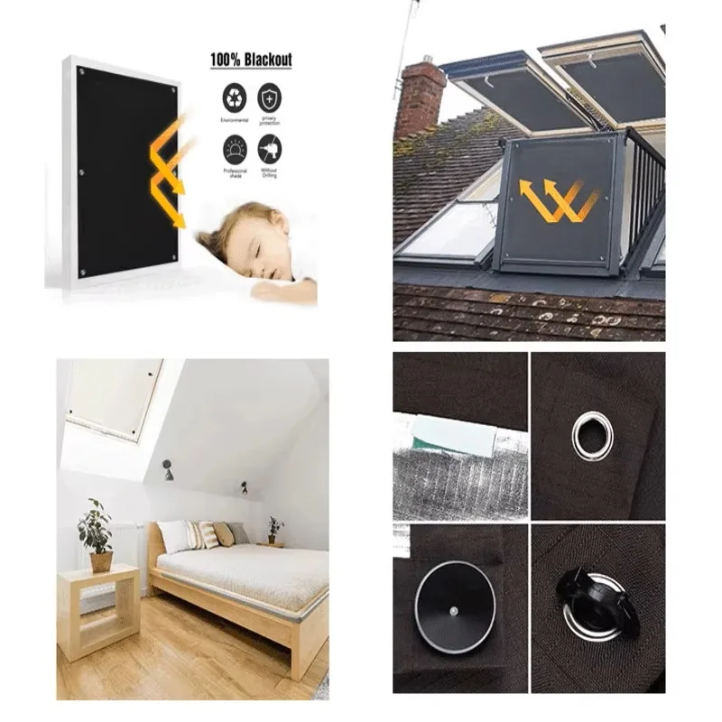 Oxford Cloth Suction Cup Curtains Roof Skylight Sunshade Cover Temporary Easy Portable Folding Travel Curtains UV Protection
