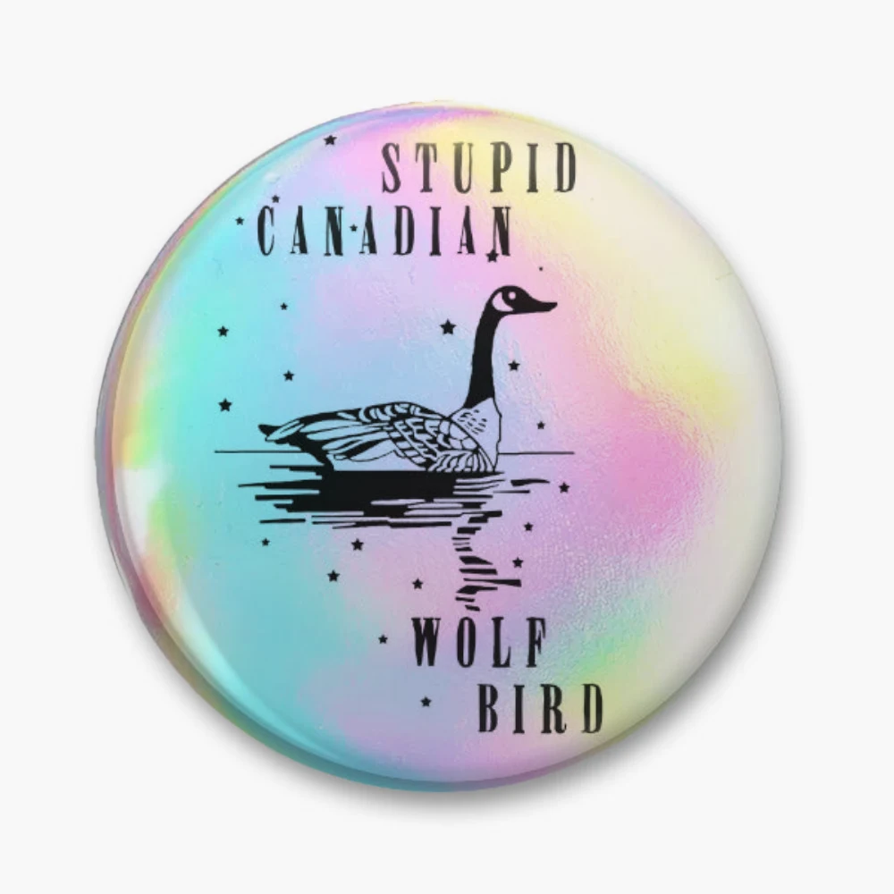 Stupid Canadian Wolf Bird Heated Rivalry 2025 Pin Holographic Star Heart Pin Brooches Laminated Button Fashion Accessory