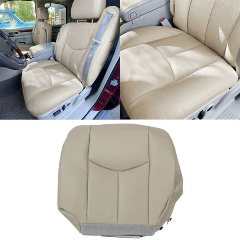 Car Front Driver Side PU Leather Seat Cushion Bottom Seat Cover For Cadillac Escalade 2003-2006