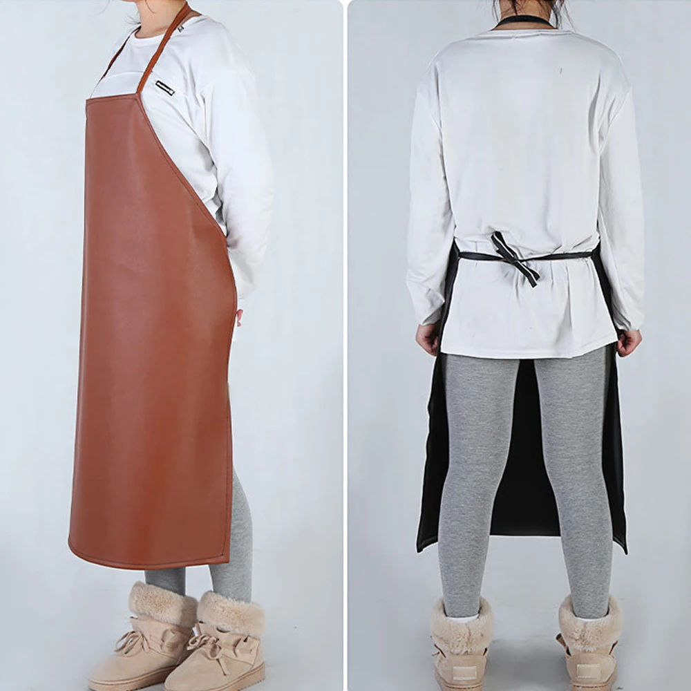 Double Layers Thickened Apron Kitchen Waterproof Vinyl Apron Oil Proof PVC Aprons Wear Resistant for Dishwashing Fishing Lab