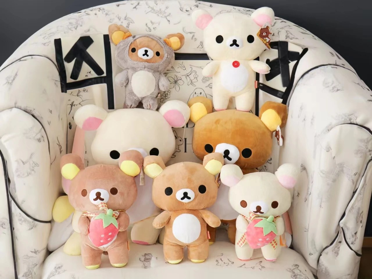 Rilakkuma Plush Lovely Animal Kuma Plushies Teddy Bear Stuffed Doll Kawaii Room Deocr Toys Hobbies Car Backrest Gift for Kids