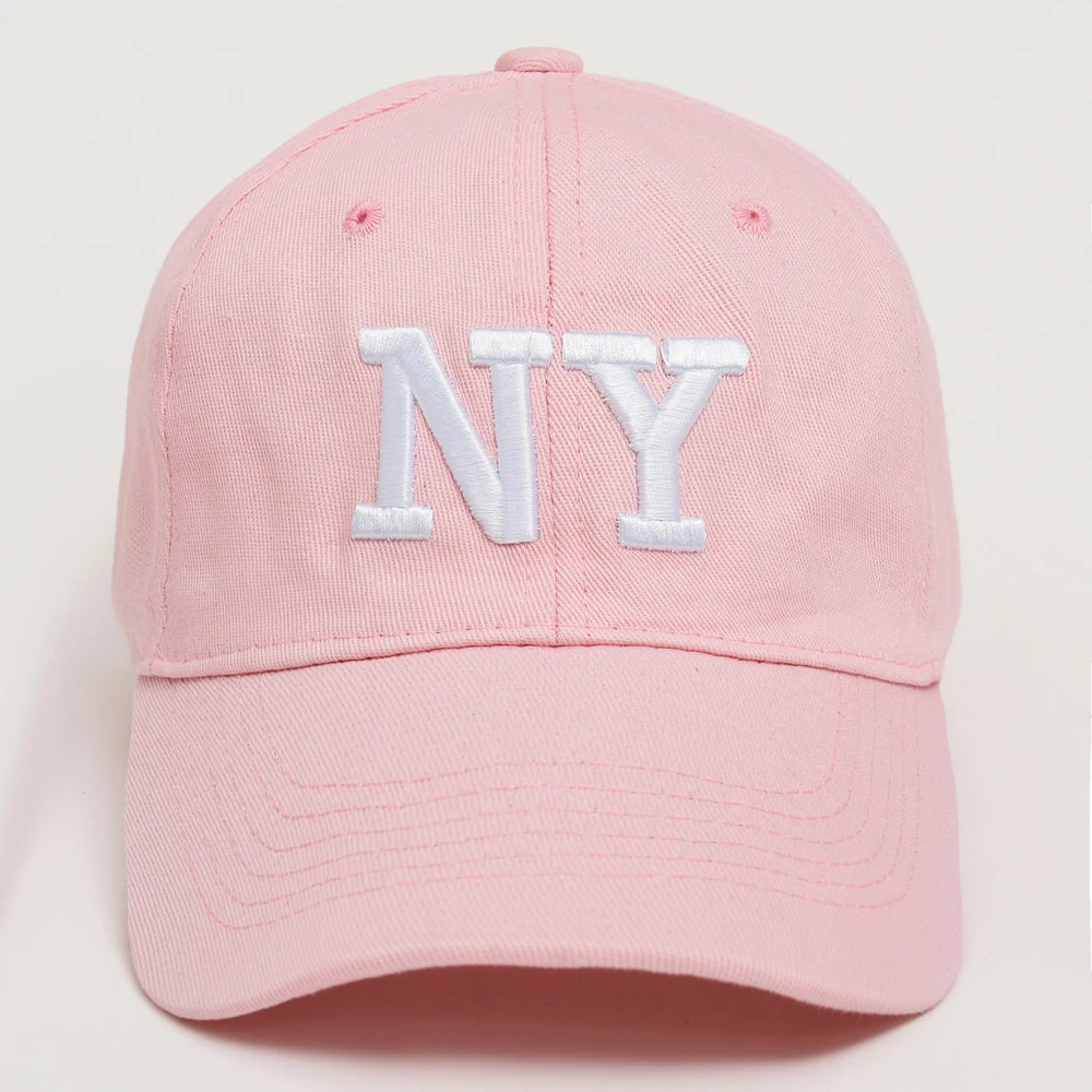 Letter NY Baseball Cap Women Men Summer Curved Brim Solid Color Cotton Snapback Hats Uniex Outdoor Sport Hip Hop Hat