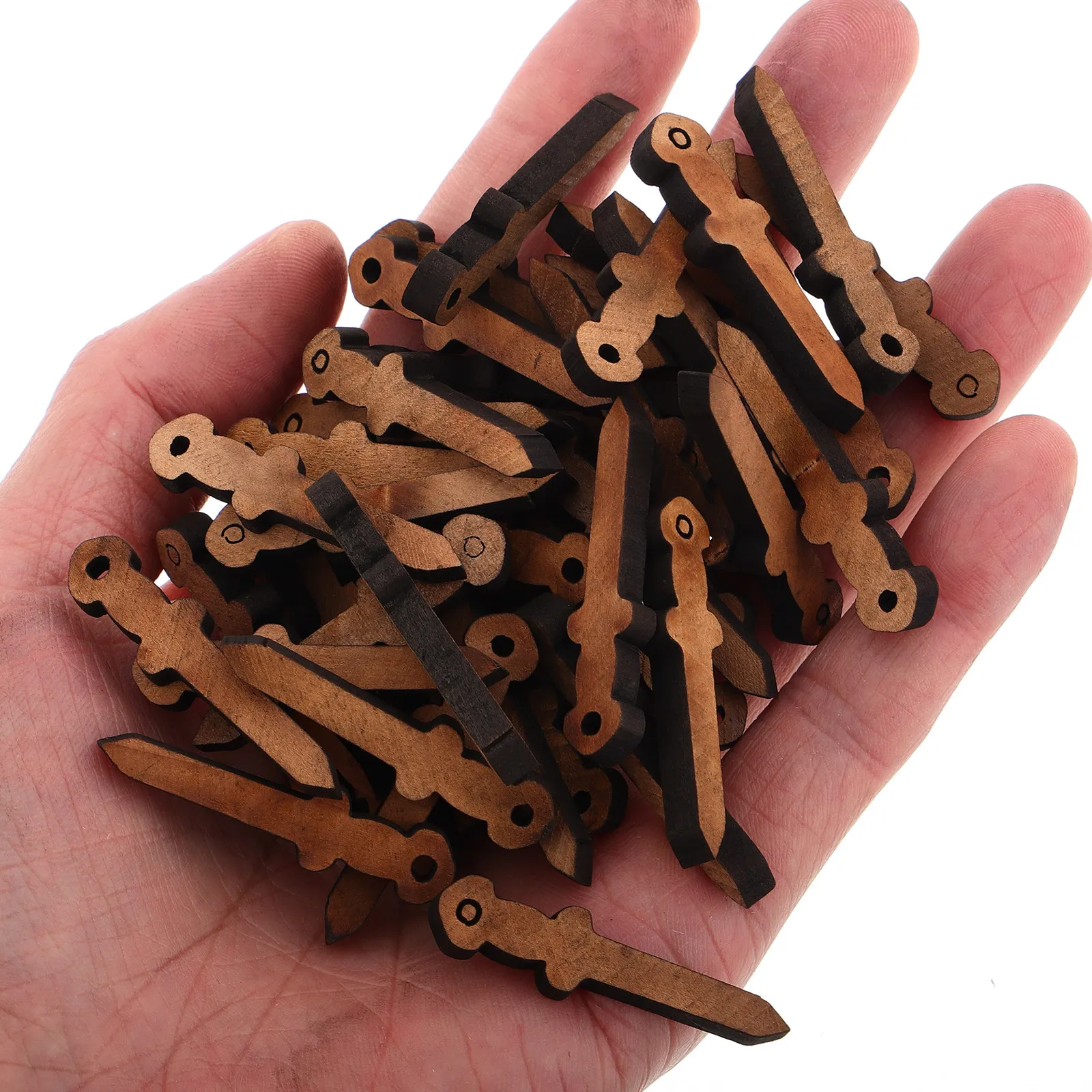 

50Pcs Peach Wood Carving Pendants Intricately Designed Wooden Hanging Ornaments for DIY Crafts Bag Keychains Home Decor