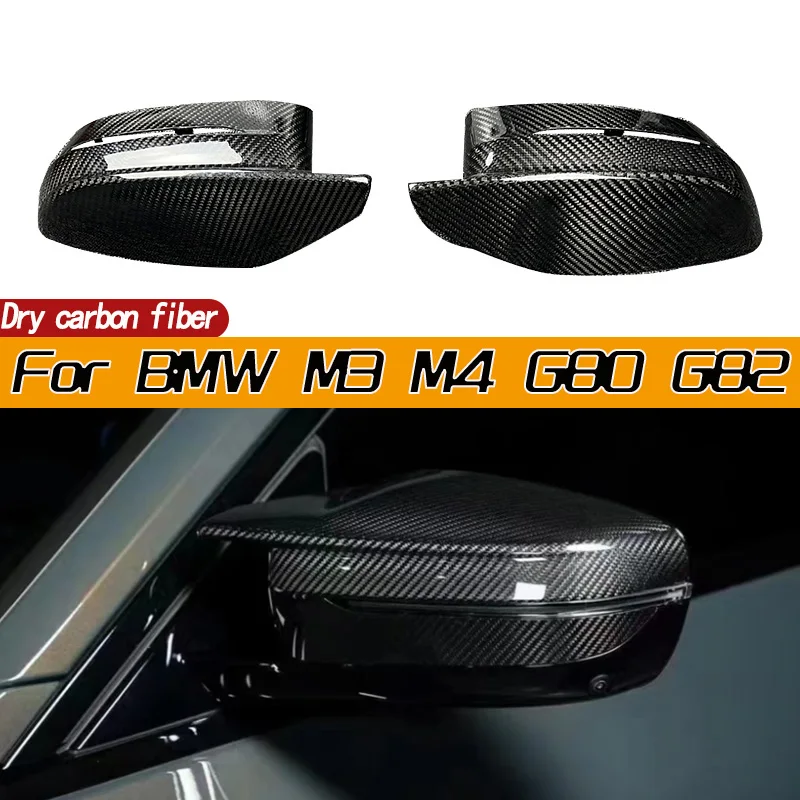 True dry carbon fiber side mirror covers for BMW M2 M3 M4 G80 G82 shells Side mirror housings Reversing mirror covers