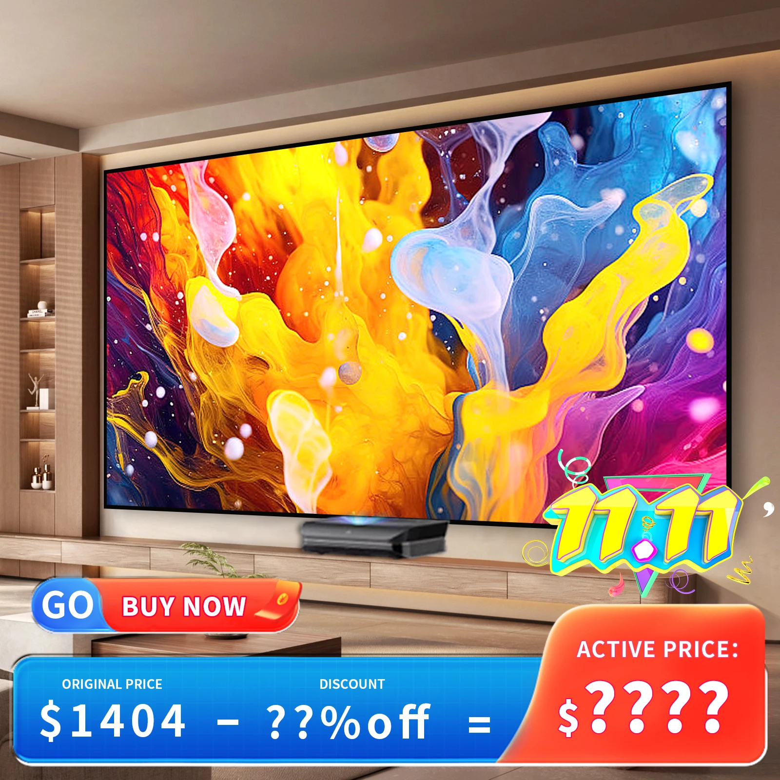 Xstromson 120 "- 150 Zoll T Prism AL U. Umgebungslicht Ablehnung des Wandrahmenprojektionsbildschirms für Ultra Short Throw 4K Projector